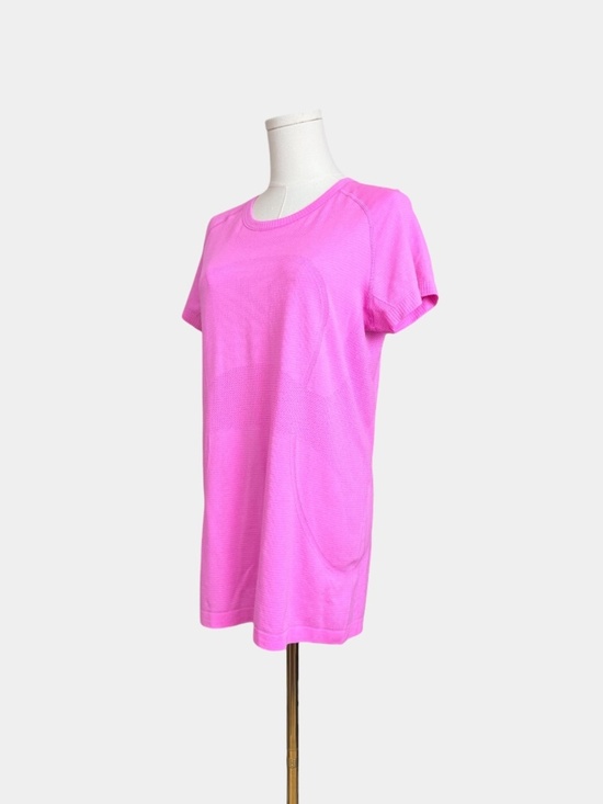 LULULEMON Swiftly Tech Stripe Pow Pink / Sakura Pink Top, Athletic Tank, Sz 12 - Picture 5 of 16